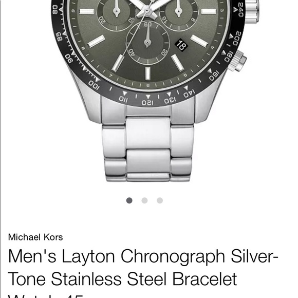Michael Kors Men’s Chronograph Silver-Tone Stainless Steel Bracelet Watch - Picture 7 of 7